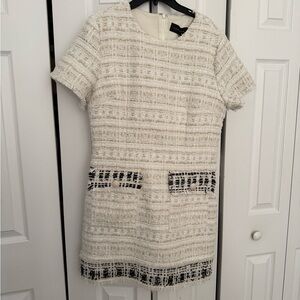 Endless Rose Cream and Black Tweed Mini Dress